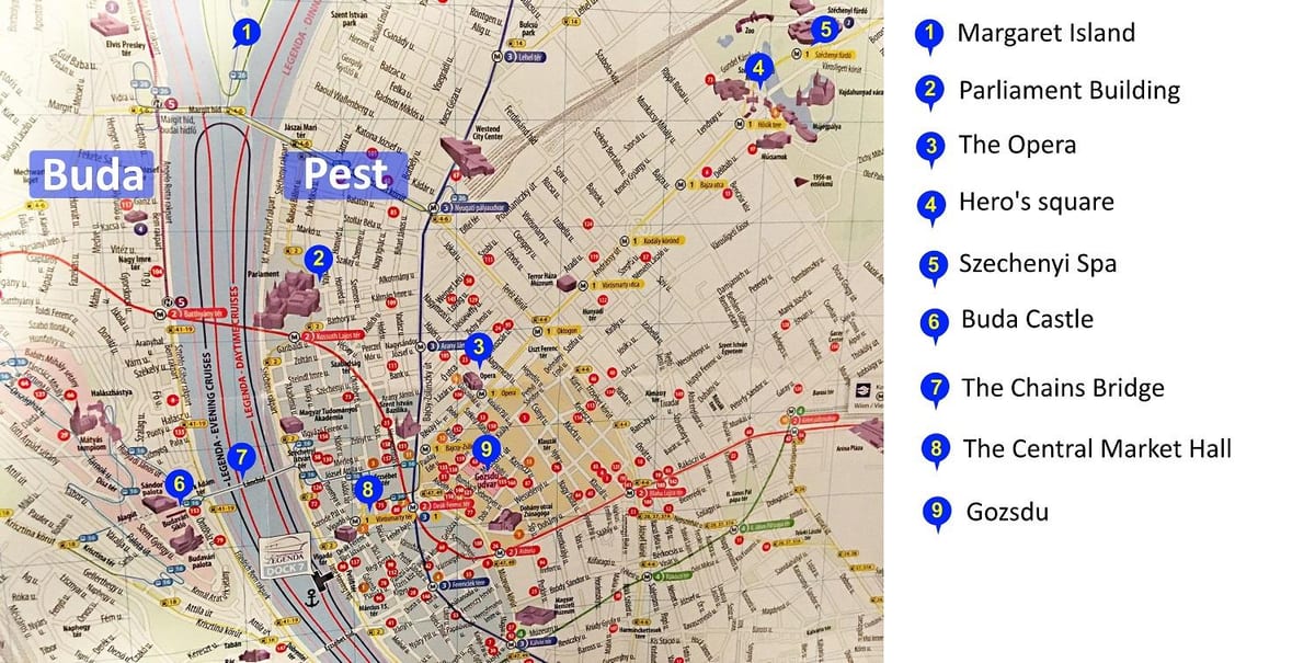 budapesta locuri de vizitat harta