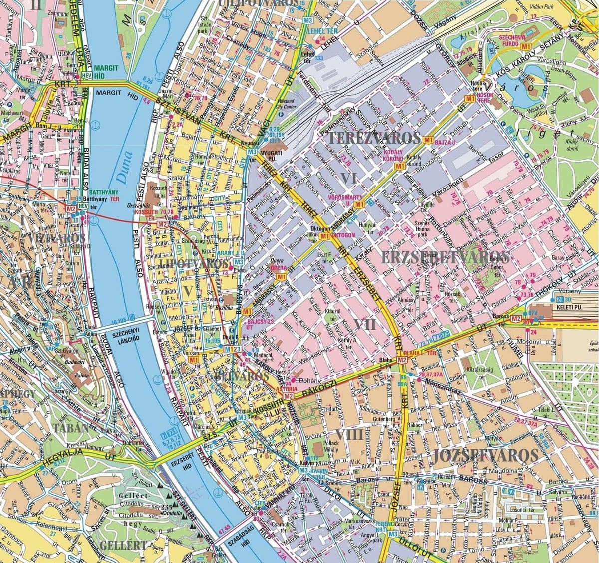 harta din districtele din budapesta
