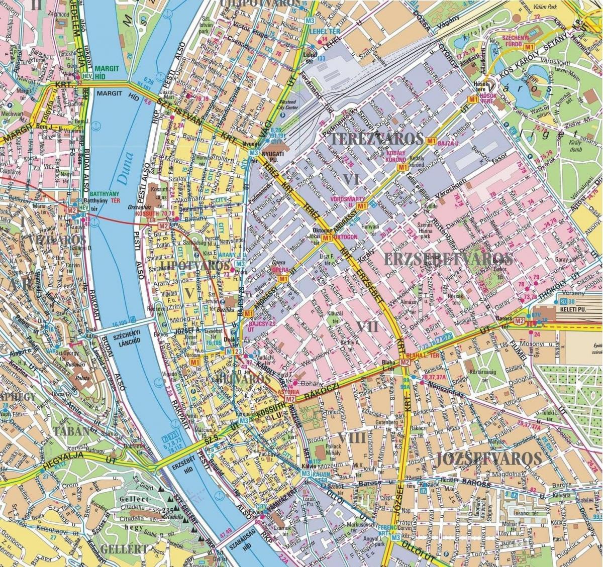 harta din districtele din budapesta
