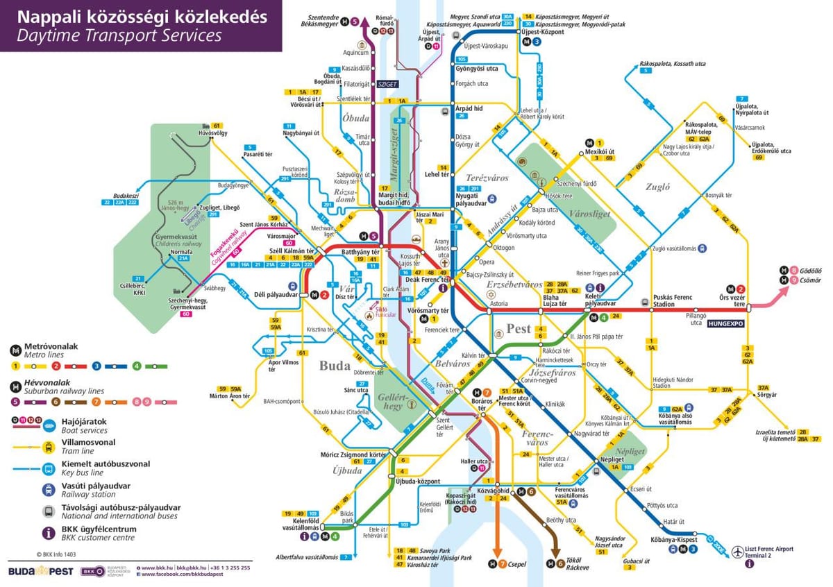 harta budapestei de feribot