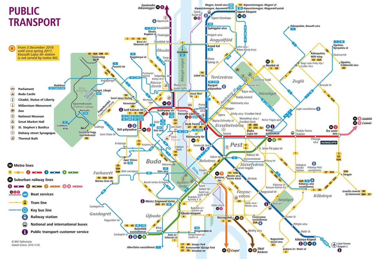 harta budapestei de transport public