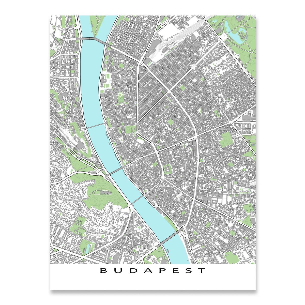hartă budapesta hartă print
