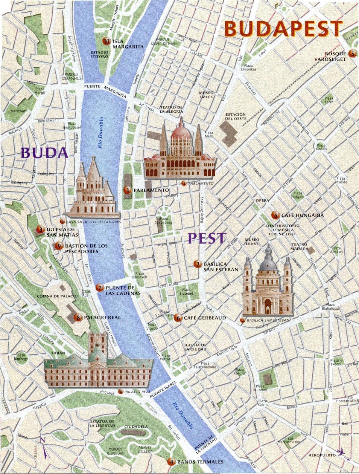 budapesta repere hartă