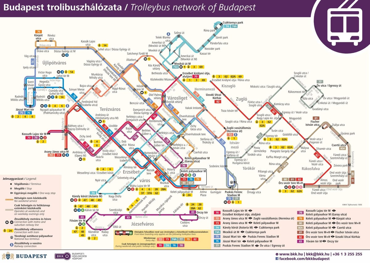harta budapesta troleibuz