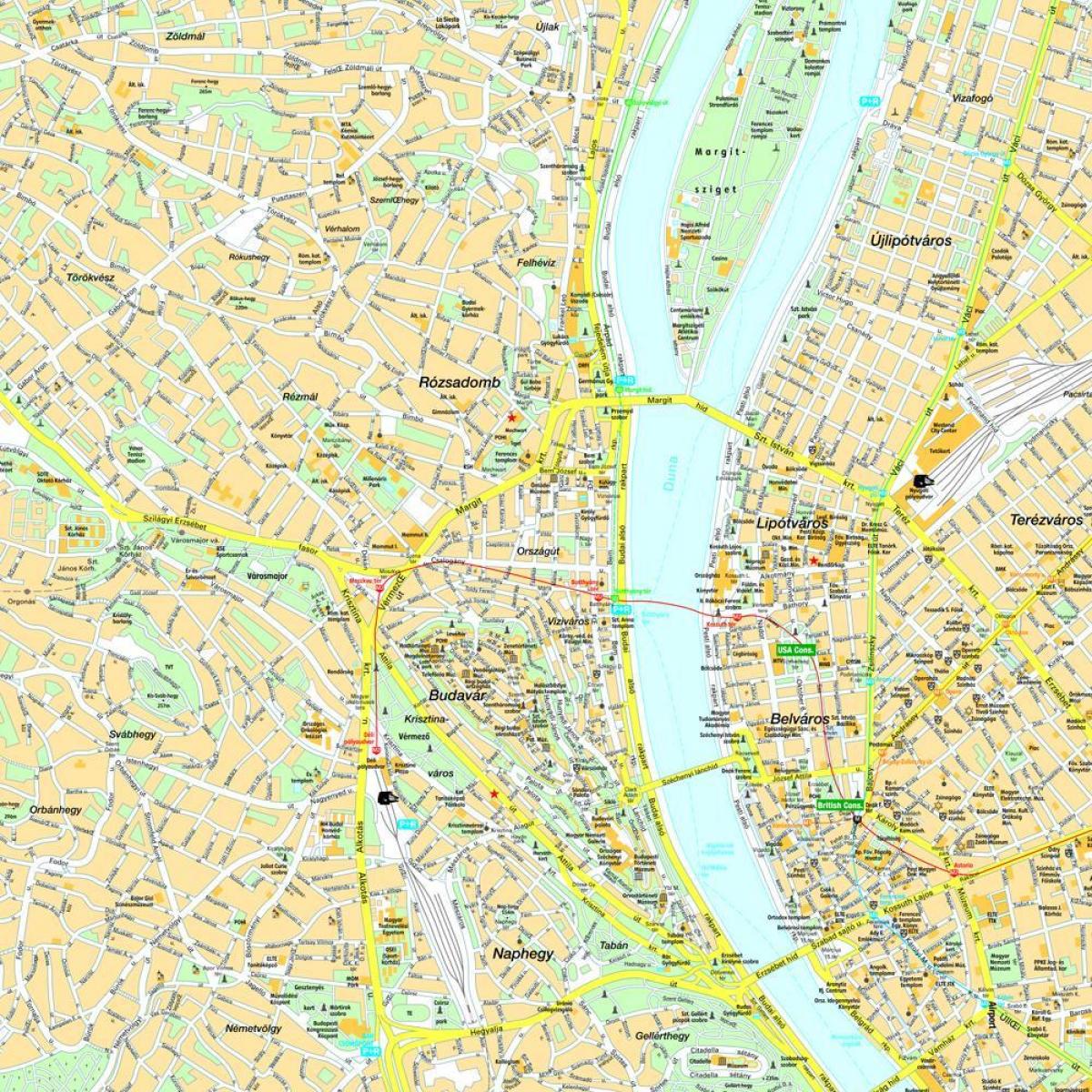 harta budapesta și împrejurimi