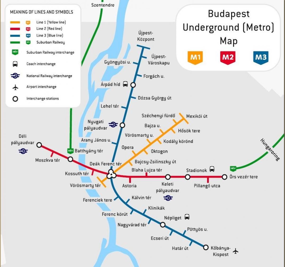 harta metrou din budapesta ungaria