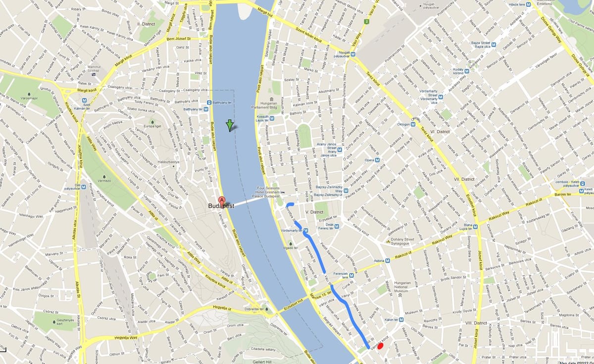 harta strada vaci budapesta