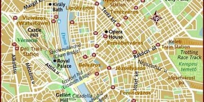 Harta orașului din budapesta, ungaria