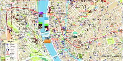 Budapesta hartă a orașului cu atracțiile