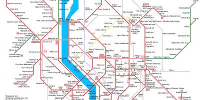 Linii de tramvai, budapesta arată hartă